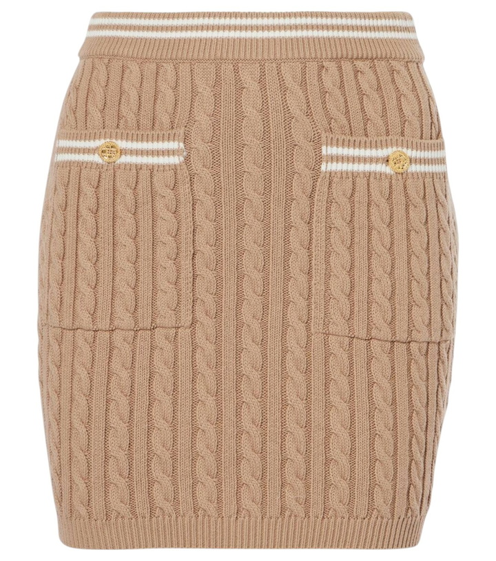 Photo: Alessandra Rich Cable-knit cotton miniskirt