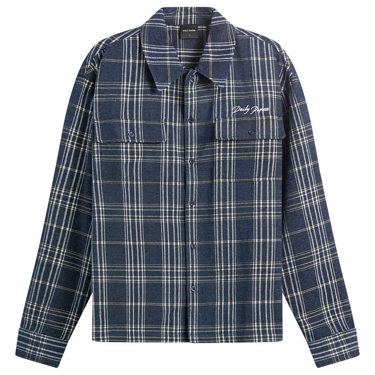 Daily Paper Men's Chenille Script Shirt in Brilliant Blue