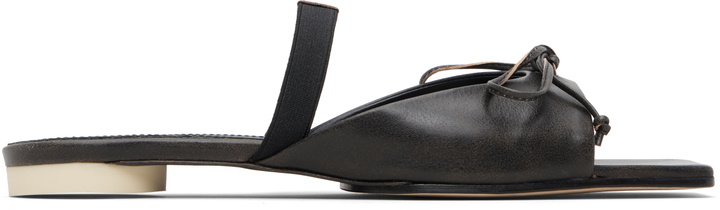 Photo: MM6 Maison Margiela Brown Bow-Detailed Leather Slingback Sandals