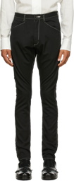 Sulvam Black Chain Stitch Trousers