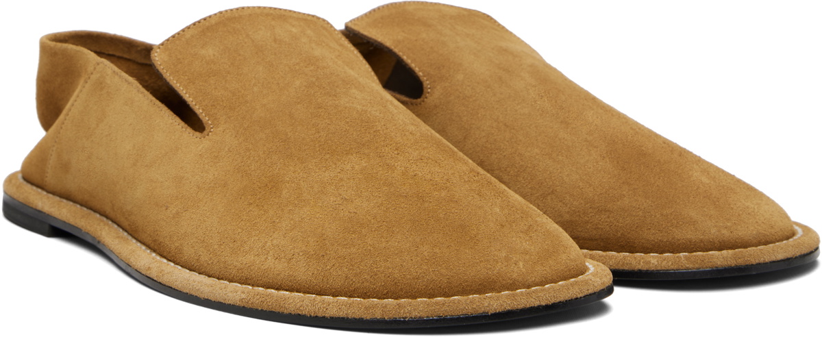 AMI Paris Tan Cow Leather Midi Loafers