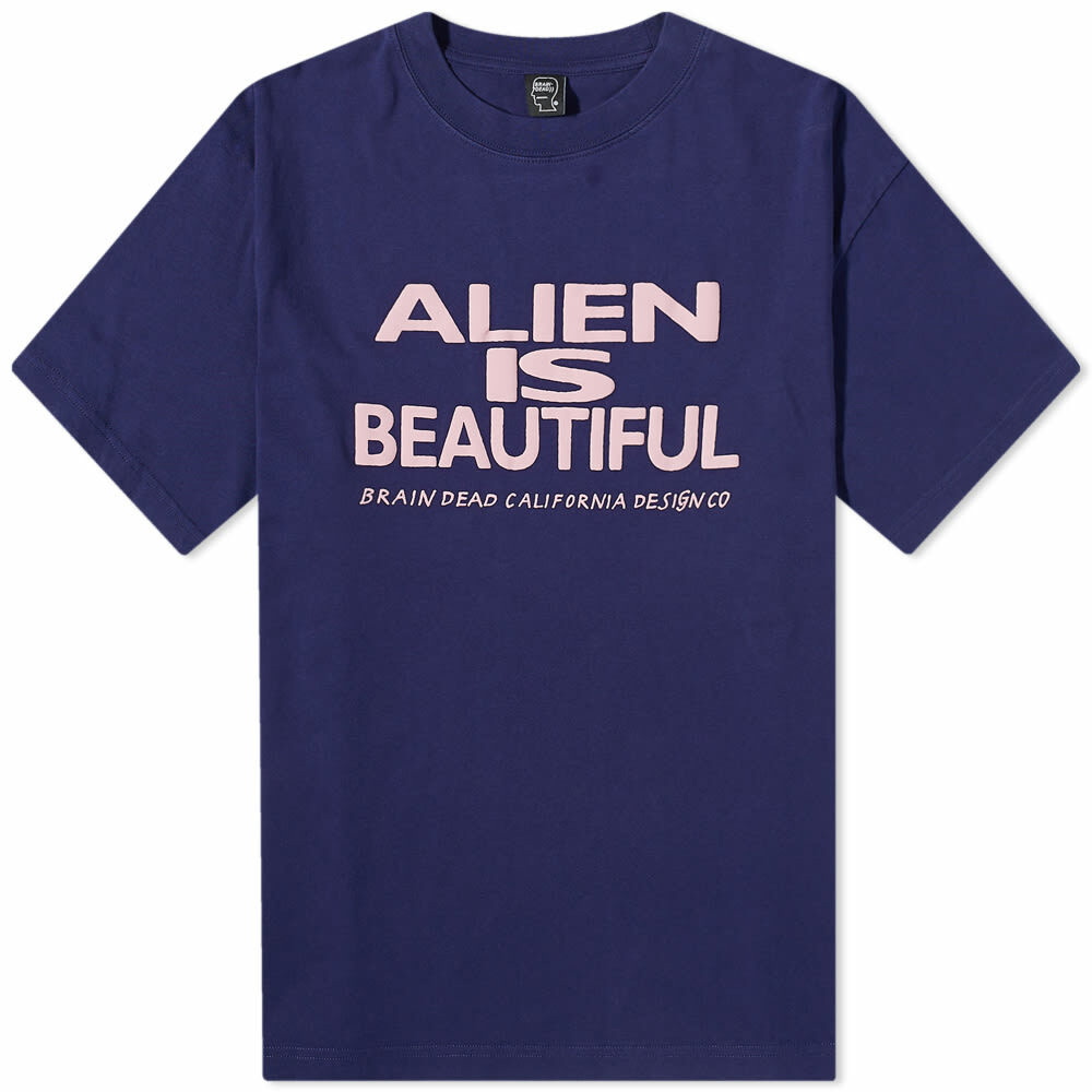 Photo: Brain Dead Men's Beautiful Alien T-Shirt in Navy