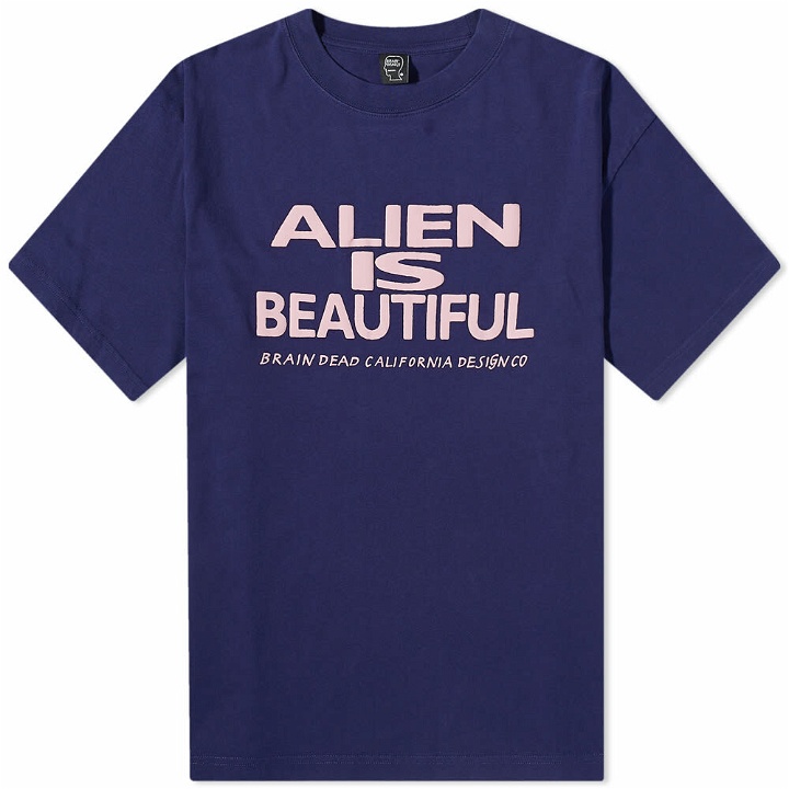 Photo: Brain Dead Men's Beautiful Alien T-Shirt in Navy
