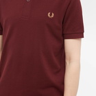 Fred Perry Men's Slim Fit Plain Polo Shirt in Oxblood