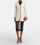 Valentino Floral sheer lace midi skirt