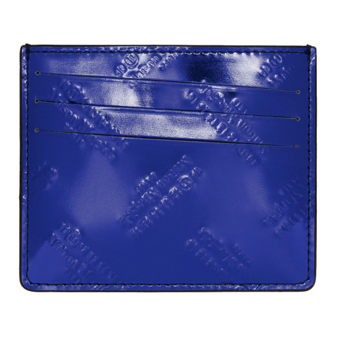 Photo: Maison Margiela Blue and Black All Over Logo Card Holder