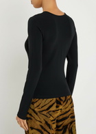 Frame The Keyhole Stretch-rayon top Black