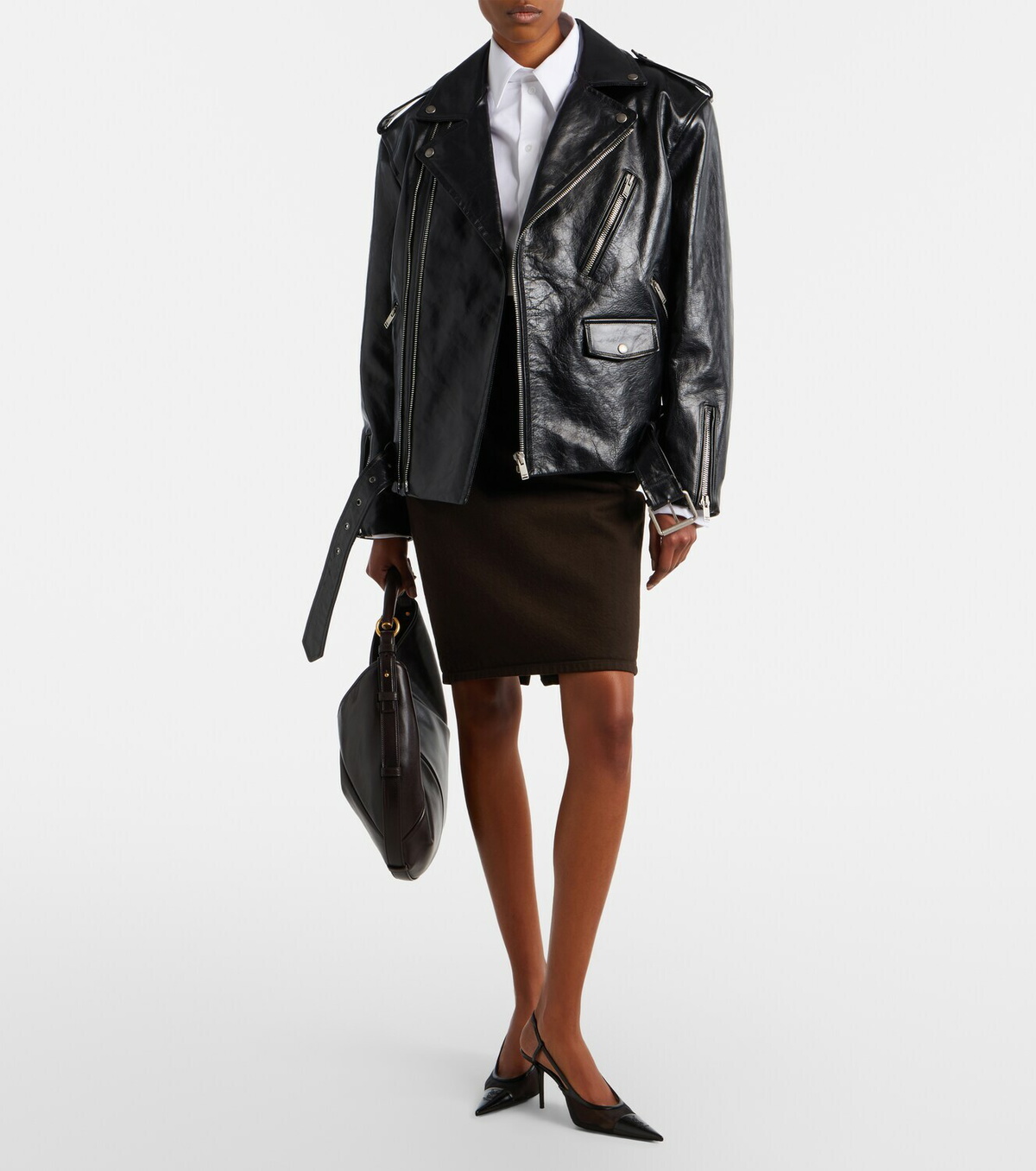 Saint Laurent Padded leather biker jacket