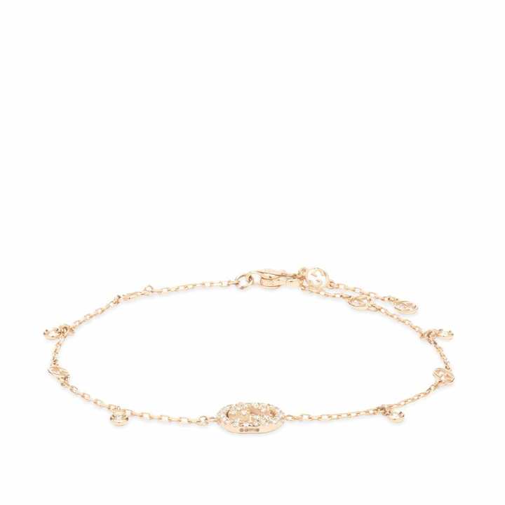 Photo: Gucci Women's Interlocking G Diamond Bracelet in Yellow Gold