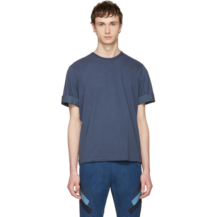 Neil Barrett Indigo Faded Thunderbolt T-Shirt Neil Barrett