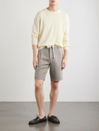 Eleventy - Wide-Leg Lyocell and Linen-Blend Twill Shorts - Gray