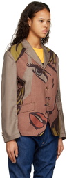 Junya Watanabe Beige Printed Blazer