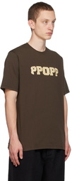 Pop Trading Company Brown Printed T-Shirt