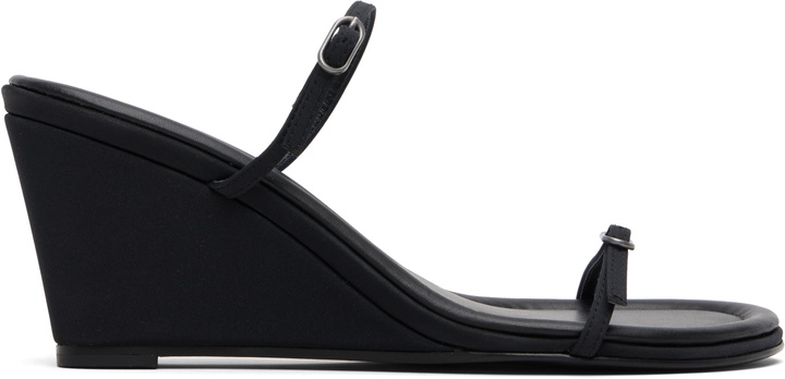 Photo: St. Agni Black Petit Belt Detail Wedge Heeled Sandals