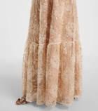 Self-Portrait Embroidered caped gown