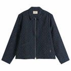 Folk Men's Signal Blouson Jacket in Indigo Mix Checkerboard