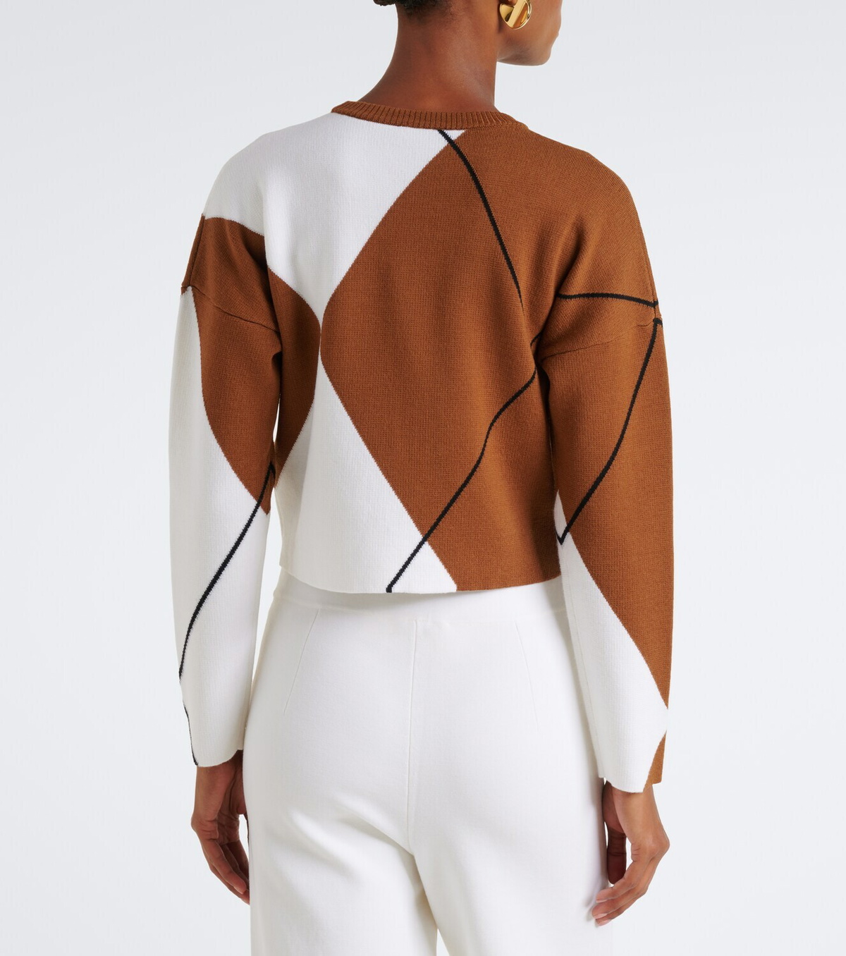 Max Mara Argyle virgin wool sweater