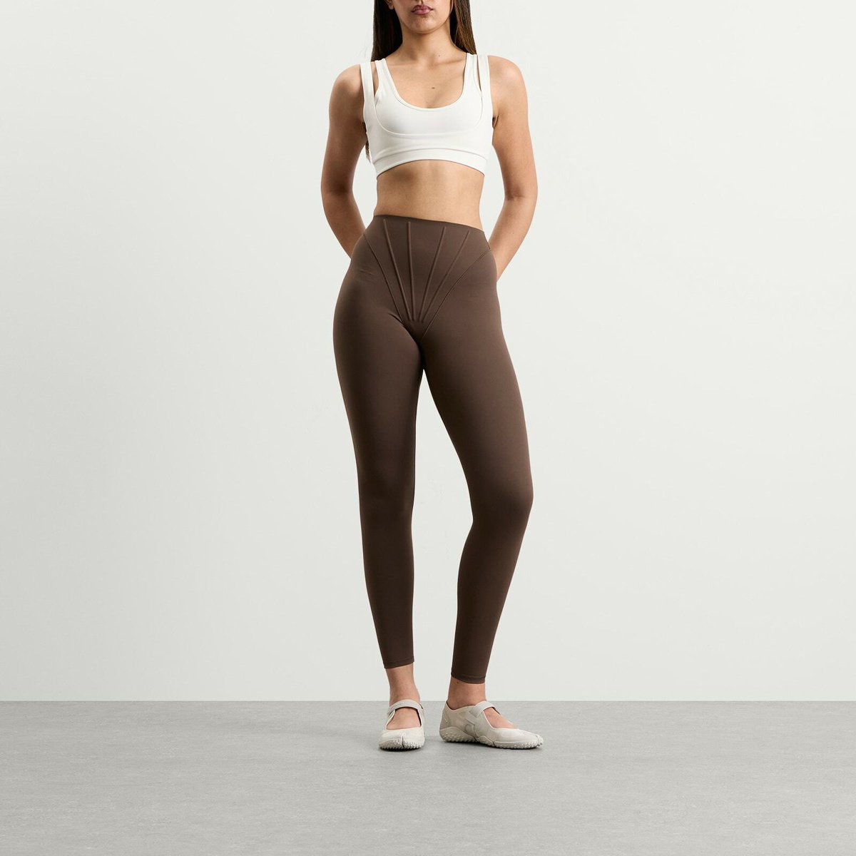 Nike Women's x SKIMS Matte Double Strap Scoop Bra in Ivory