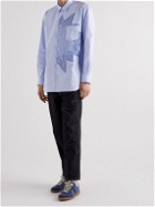 Comme des Garçons SHIRT - Christian Marclay Panelled Striped Cotton-Poplin Shirt - Blue