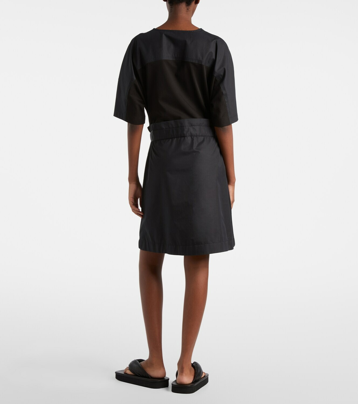 Moncler Belted cotton-blend jersey minidress