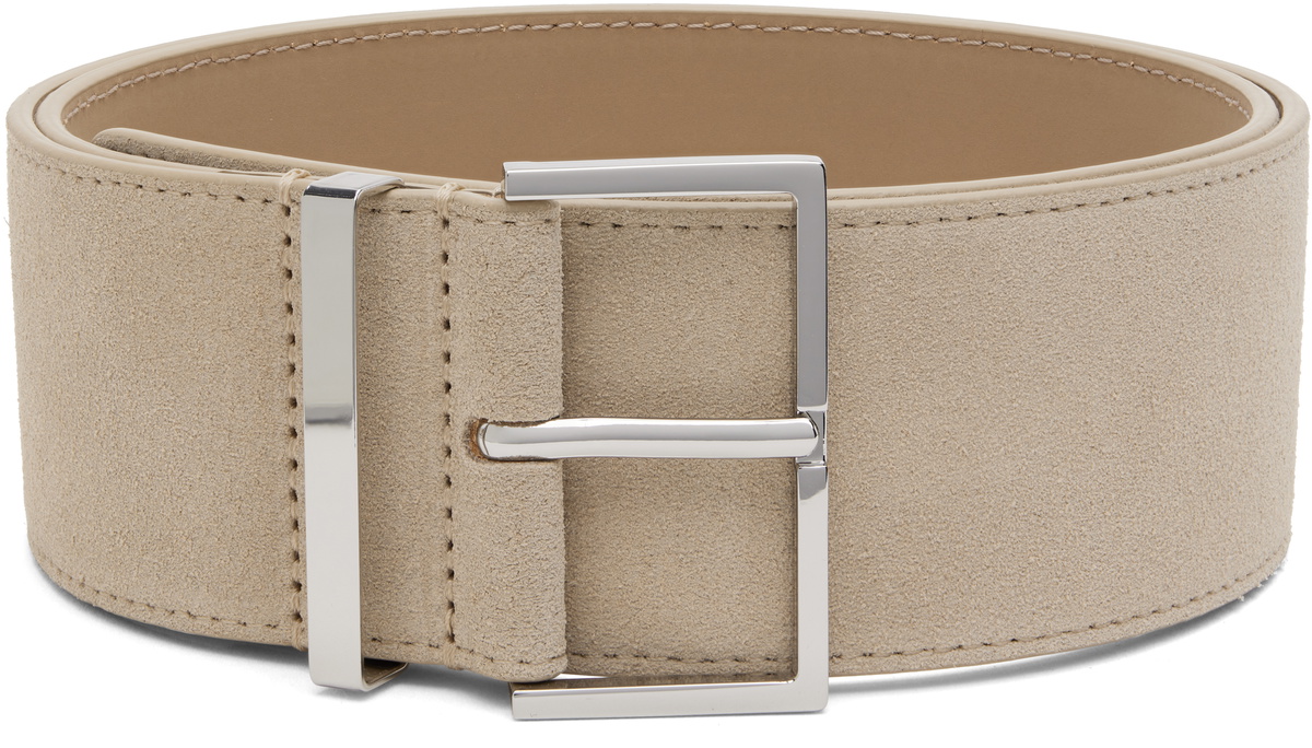 The Frankie Shop Gray Evro Suede Leather Belt
