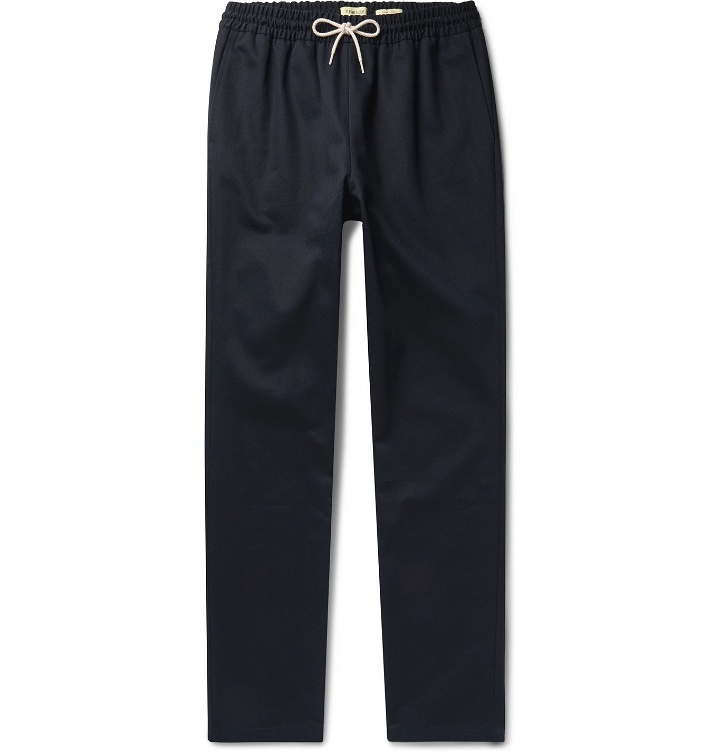 Photo: De Bonne Facture - Tapered Wool-Twill Drawstring Suit Trousers - Blue