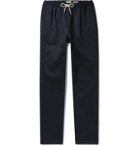 De Bonne Facture - Tapered Wool-Twill Drawstring Suit Trousers - Blue