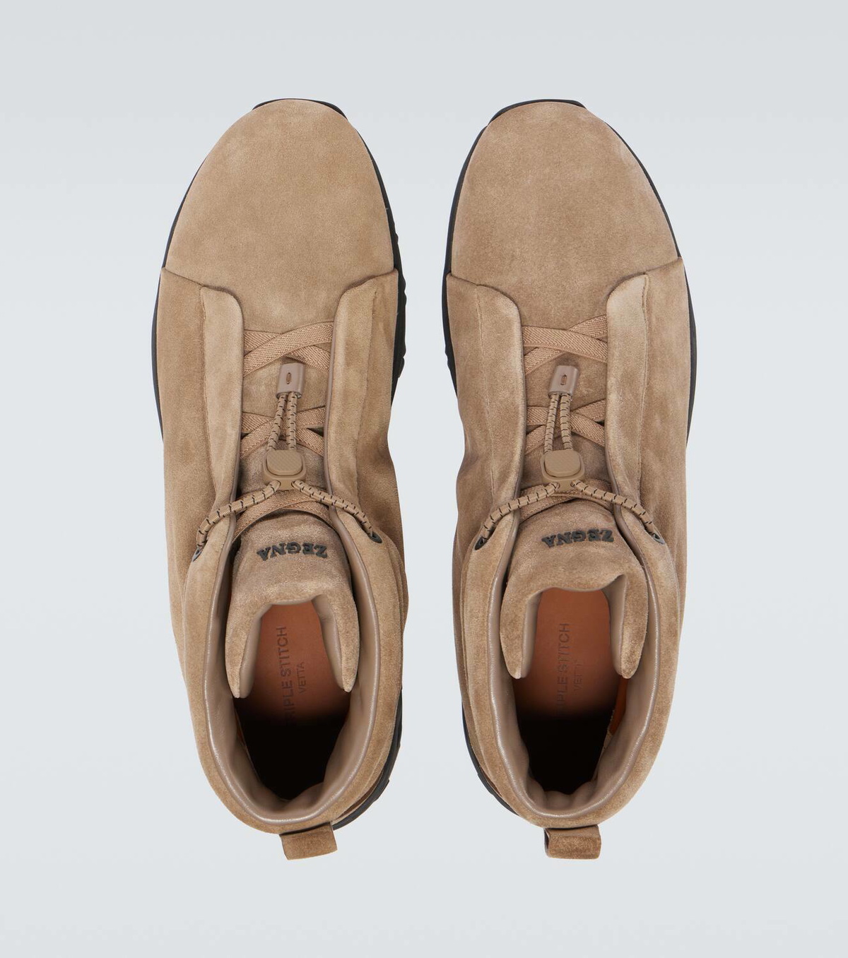 Zegna Triple Stitch suede high-top sneakers