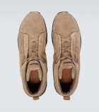 Zegna Triple Stitch suede high-top sneakers