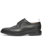 Thom Browne Men's Classic Longwing Brogue in Black Pebble Grain