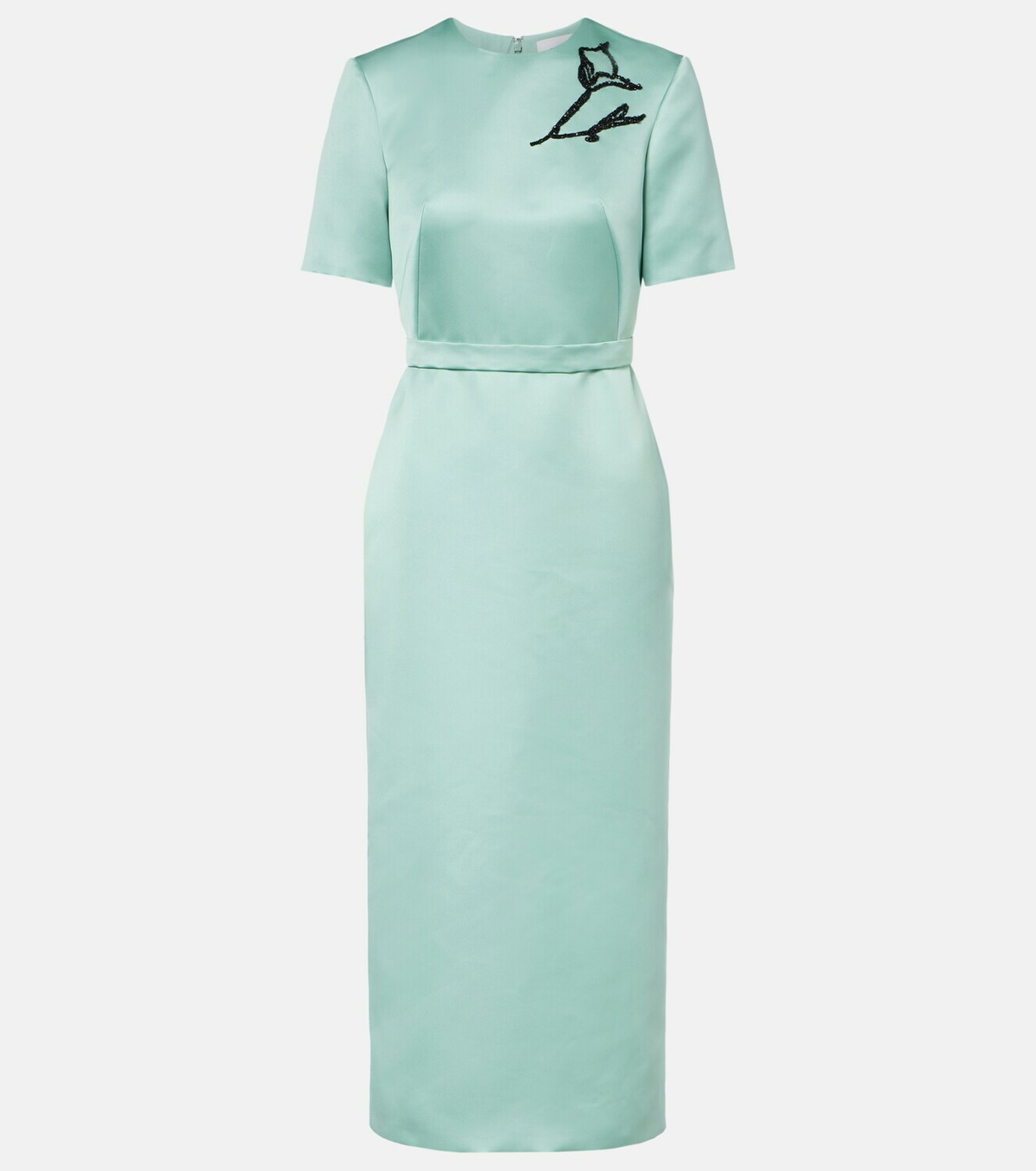 Erdem Floral belted duchesse satin midi dress