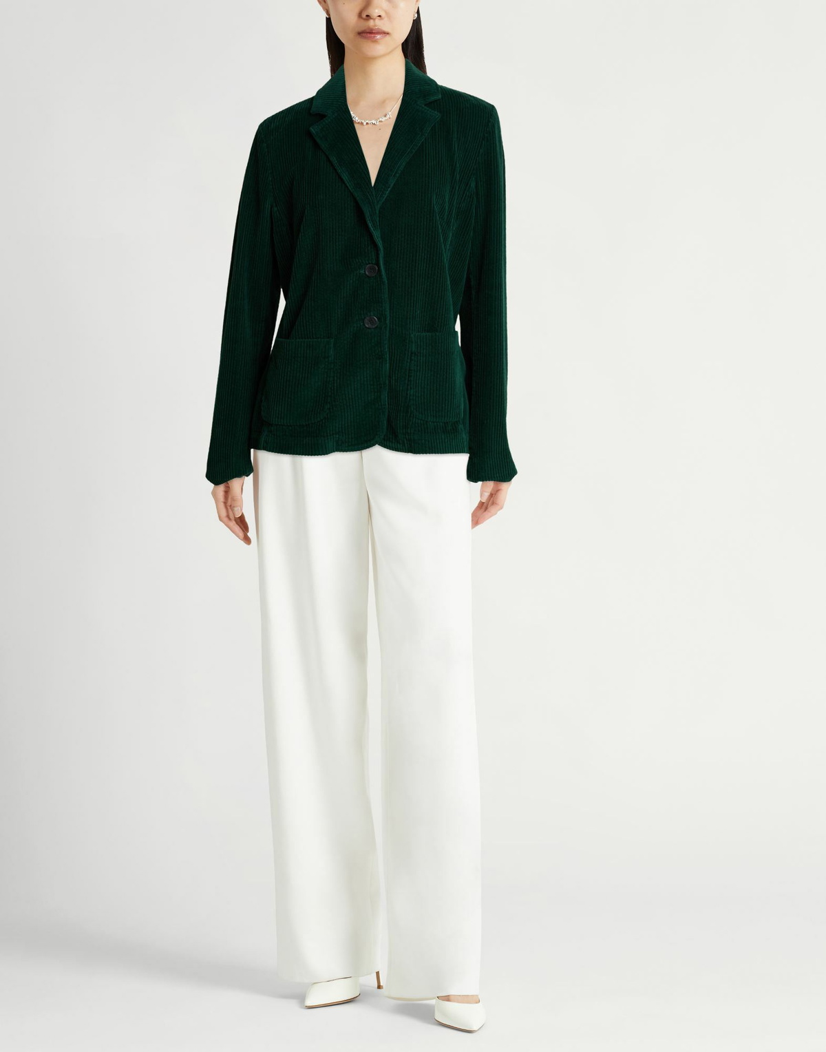120% Lino Womens Blazer Dark in Green