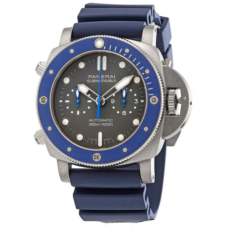 Photo: Panerai Submersible Chrono Guillaume Nery Edition Chronograph Automatic Shark Grey Dial Mens 47 mm Watch PAM00982