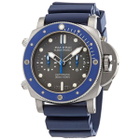 Panerai Submersible Chrono Guillaume Nery Edition Chronograph Automatic Shark Grey Dial Mens 47 mm Watch PAM00982