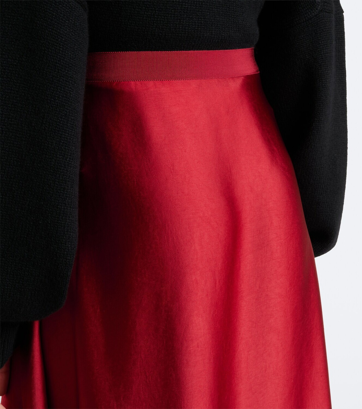 Fforme Carina asymmetric satin maxi skirt