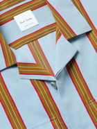 PAUL SMITH - Soho Camp-Collar Striped Woven Shirt - Blue