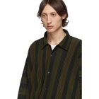 Homme Plisse Issey Miyake Brown and Black Stripe Long Sleeve Shirt