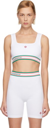 Casablanca White Seamless Sport Bra