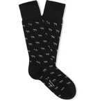 Paul Smith - Stretch Cotton-Blend Jacquard Socks - Black