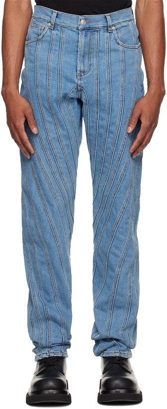 Photo: Mugler Blue Spiral Jeans