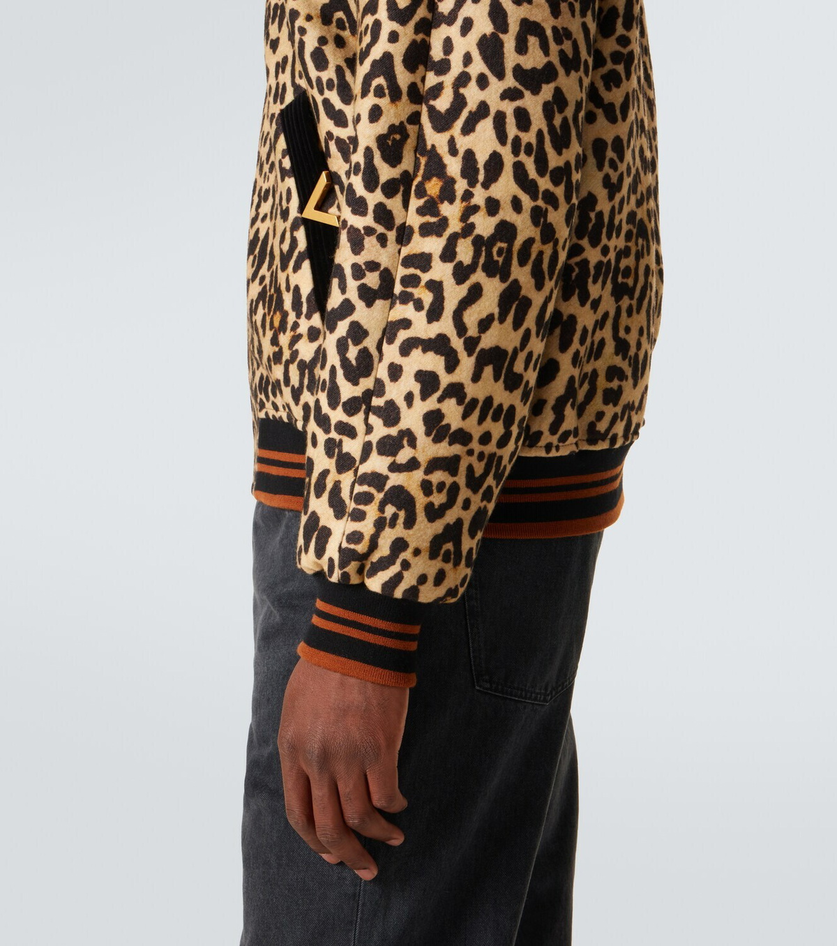 Valentino VGold leopard-print wool blouson jacket