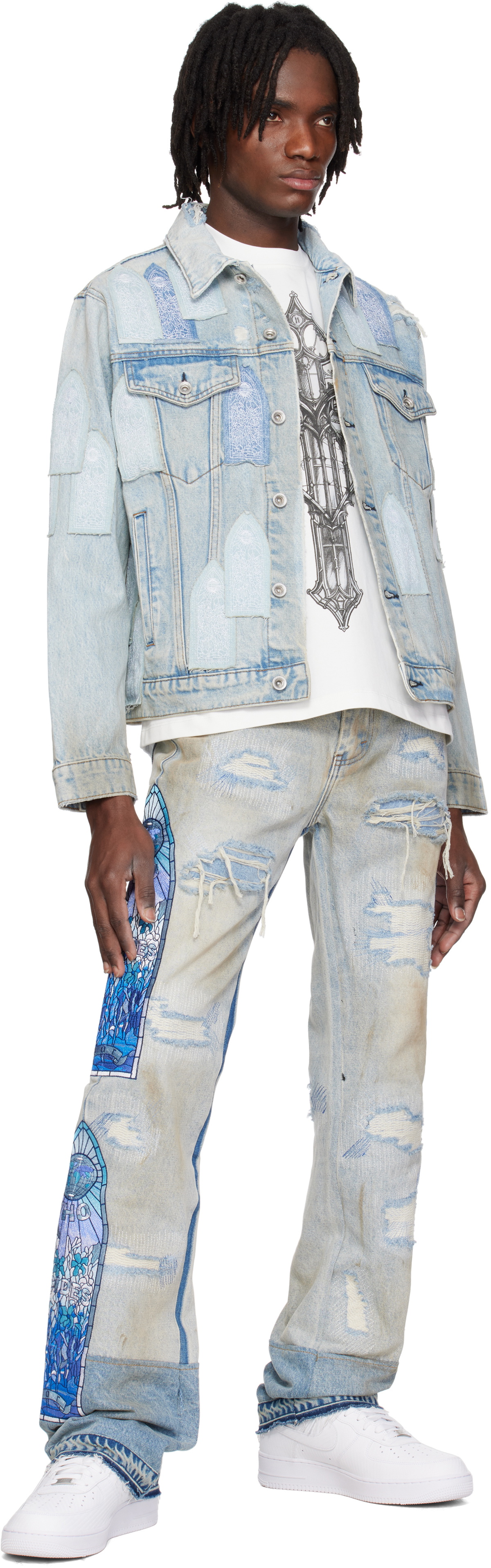 Who Decides War Blue Patched Arch Denim Jacket