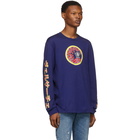 Versace Blue Japanese Surf Long Sleeve T-Shirt