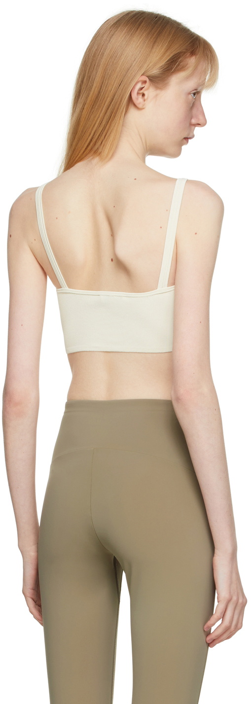VAARA Off-White Technical Knit Crop Bra