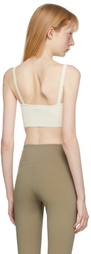 VAARA Off-White Technical Knit Crop Bra