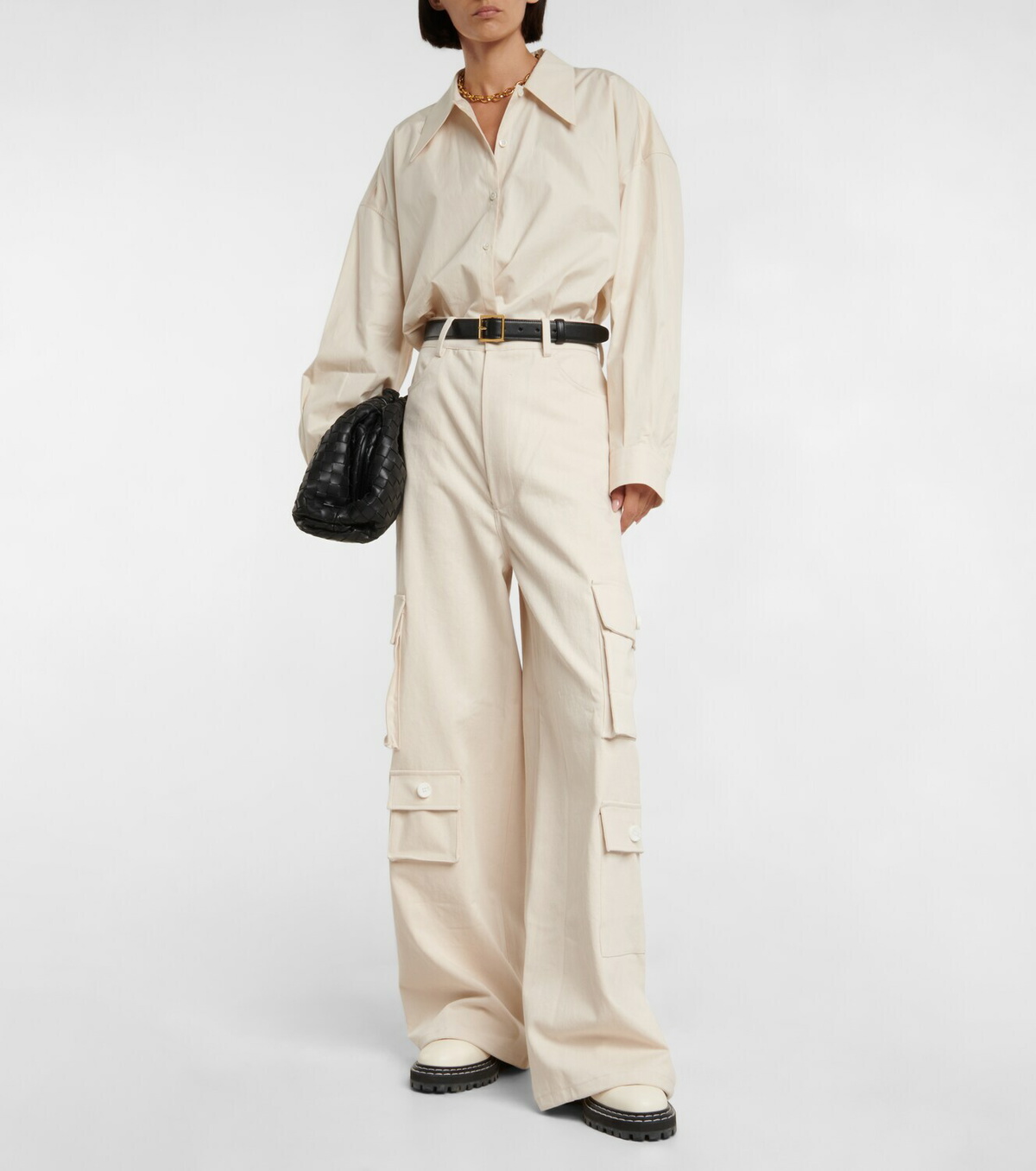 The Frankie Shop Hailey high-rise cotton cargo pants The