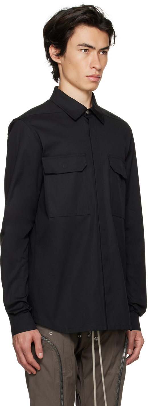 Rick Owens Black PressStud Shirt Rick Owens