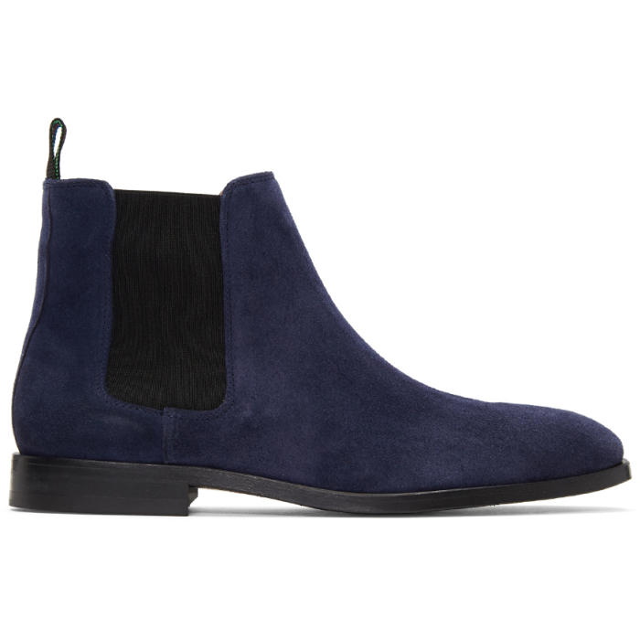 Photo: PS by Paul Smith Blue Suede Gerald Chelsea Boots