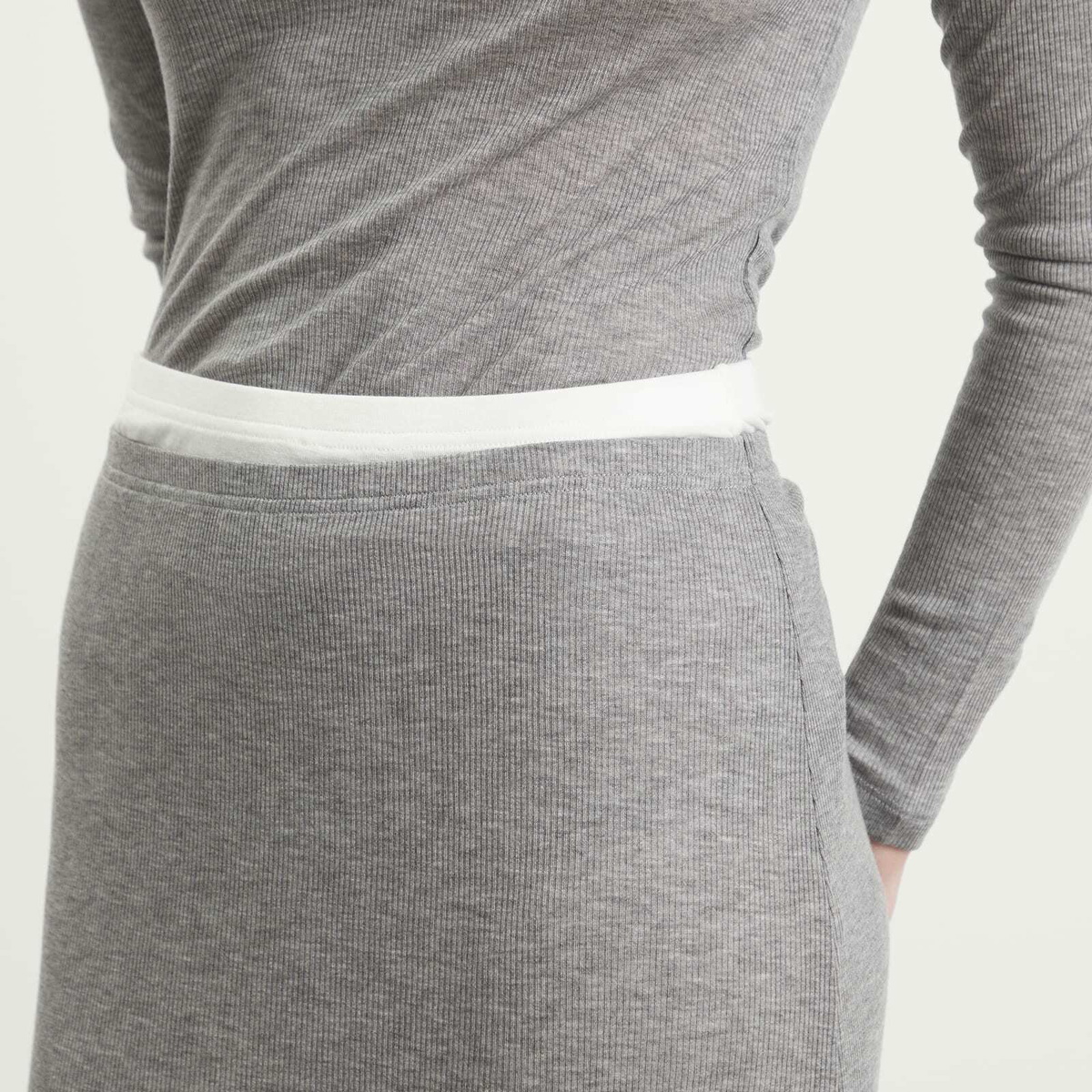 Samsøe Samsøe Women's Sadou Jersey Maxi Skirt in Mid Grey Melange