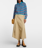 Loewe - Asymmetrical cotton and linen midi skirt